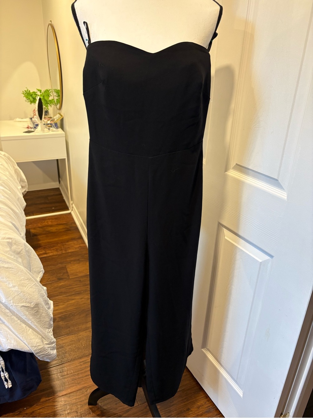 Babaton Roshan Jumpsuit Black Strapless Wide Leg Cropped Jumpsuit Size 0 - Picture 2 of 11